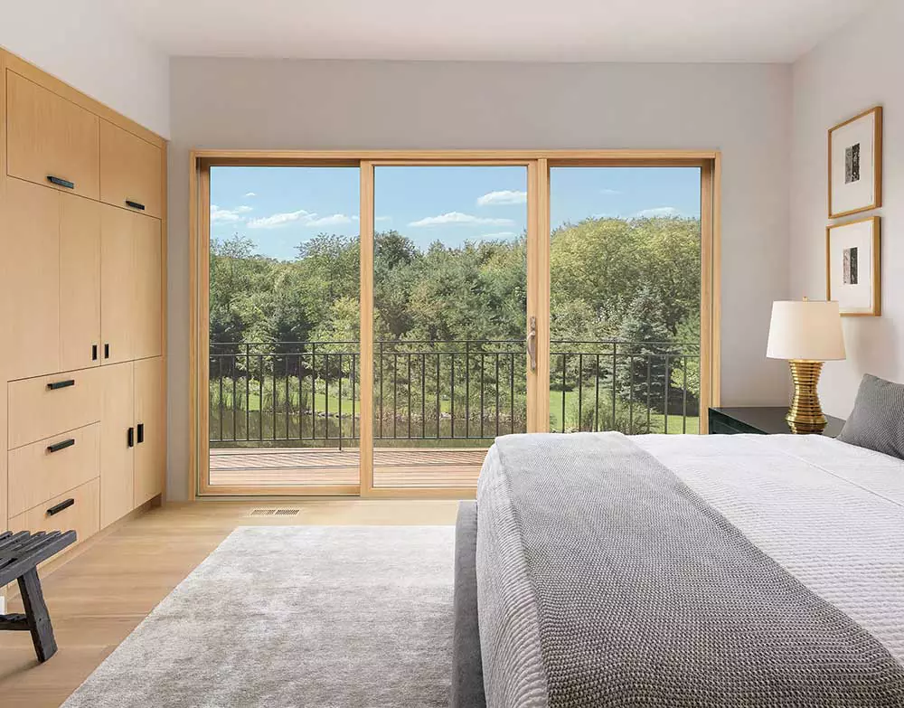 Bedroom with Infinity Replacement Sliding Patio Door
