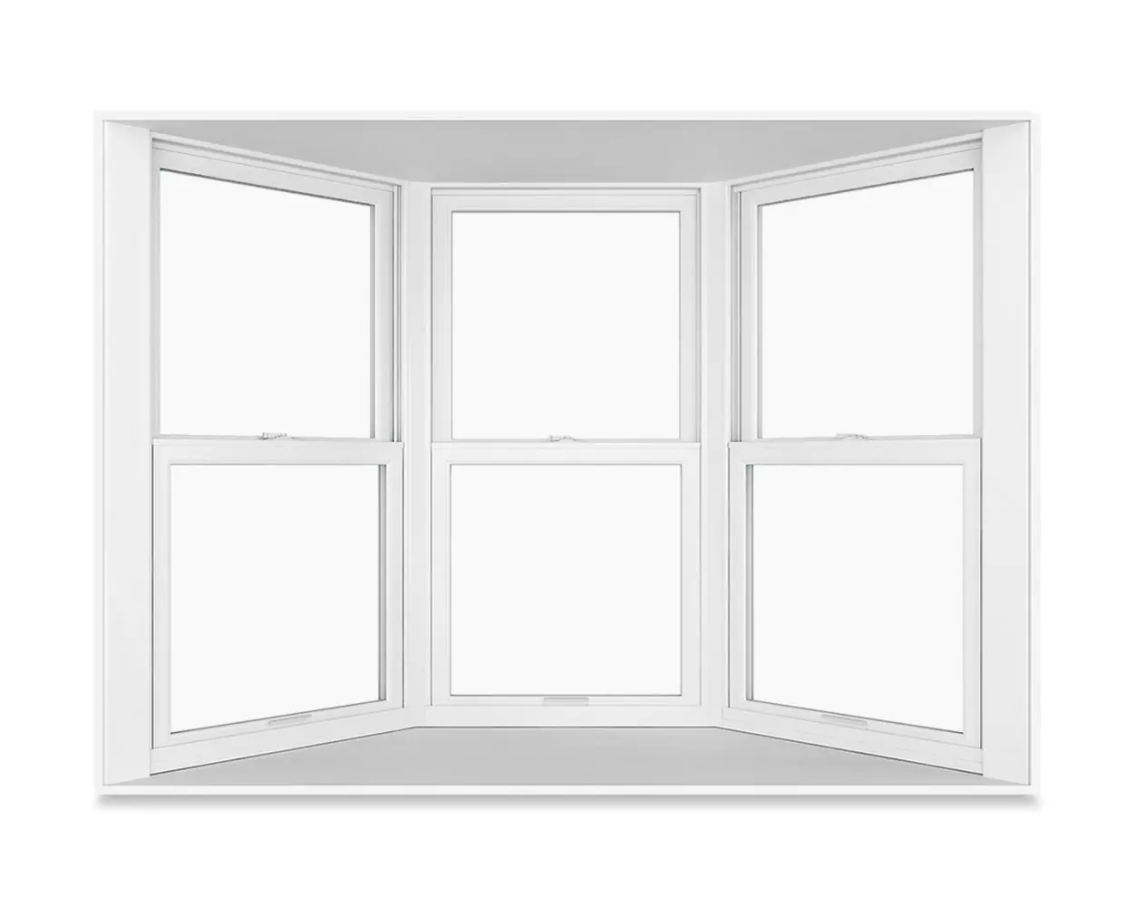 Replacement Double Hung Bay Window with operator center unit