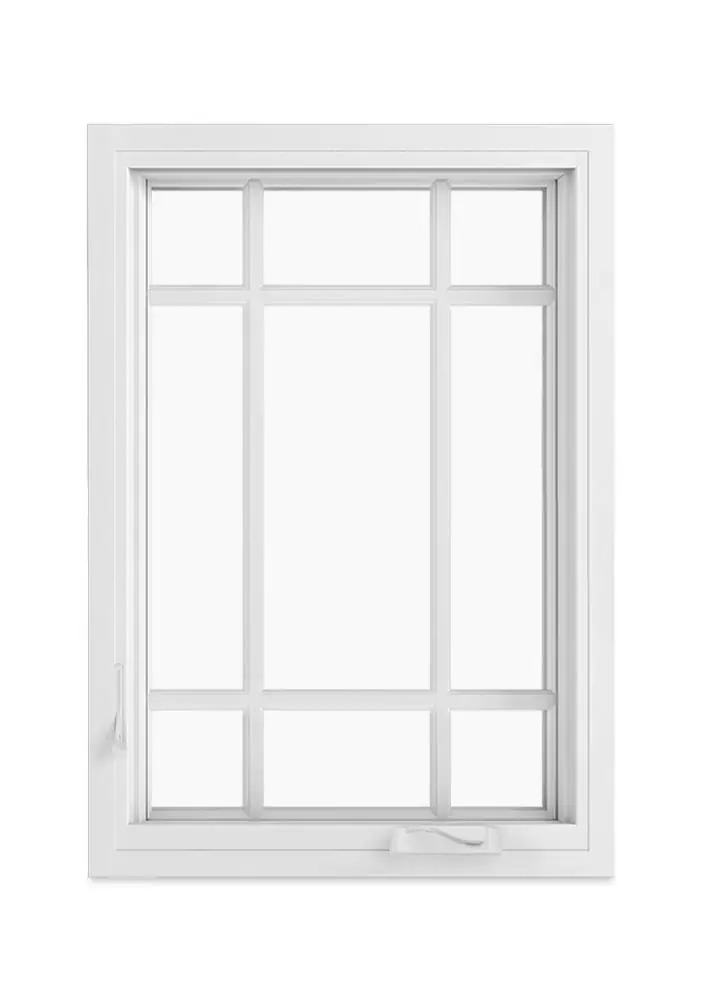 Replacement Casement Fiberglass Window prairie 9-lite pattern